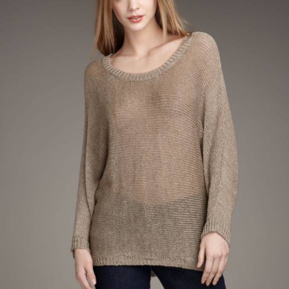 Joie Emilie Open Weave Linen Sweater 